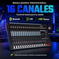 thumbnail image 2 of Consola Mezcladora 16 Canales Bluetooth Usb Estudio Sonido Audiotek, 2 of 8