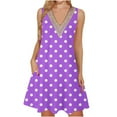 thumbnail image 2 of Ftwytp Women's Summer Casual Sleeveless Dresses V Neck Lace Tank Dress Loose Flowy Stripe Printed Sundress with Pockets Women's Printed Lace Sleeveless Pocket V-Neck Dress, 2 of 5