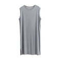 thumbnail image 6 of 2 Pack Sleeveless Nightgowns for Men Soft-Modal Lightweight Pajama Robes Mens Casual Solid Crewneck Pullover Side Slit Loungewear Tanks Shirts, 6 of 8