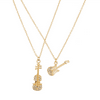 Lux Accessories Goldtone Musical Charm Necklace Set