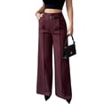 thumbnail image 2 of Women'S High Waisted Wide Leg Work Pants Straight Leg Office Slacks Trousers, 2 of 5