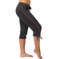 thumbnail image 4 of Capri Pants for Women Summer Casual Elastic Mid Waist Drawstring Cropped Sweatpants with Pockets, 4 of 5