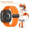 thumbnail image 2 of ASTRAEA Magnetic Watch Band Compatible with Samsung Galaxy Watch Ultra 47mm, Soft Silicone Sport Strap for Galaxy Watch 7 Ultra 47mm, Orange, 2 of 8