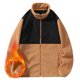 thumbnail image 1 of pstuiky camisas de hombre de manga larga, Sudadera con capucha de forro polar personalizada de invierno para hombre, con cuello alto, cálida, holgada, con bloques de color y manga larga. l, 1 of 9