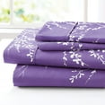 thumbnail image 3 of Collections Etc 4-Piece Foliage Bed Sheets and Pillowcases Set | Graceful Branch Design | Fitted Sheet, Flat Sheet, Pillowcases | Machine Wash, Polyester, 3 of 5