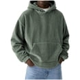 thumbnail image 2 of LYSMORA Men's Corduroy Pullover Hoodie, Vertical Ribbed Oversized Long Sleeve Casual Sweatshirt With Front Kangaroo Pocket, 2 of 6