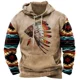 thumbnail image 2 of Sudadera con capucha retro para hombre, diseño indio, estampado 3D, manga larga, para deportes al aire libre, tendencia informal, otoño, gran tamaño, para hombre, 2 of 5