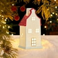 thumbnail image 5 of Fmbmuo White Christmas Village Sets Red House 1 pcs Ceramics Christmas Ornaments， Art Deco Cheerful Decor for a Cozy Christmas Vibe, 5 of 5