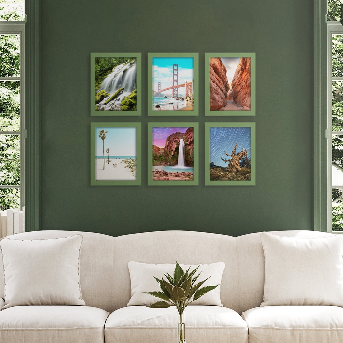 Wexford Home Modern 8" x 10" Green Picture Frame (Set of 6)