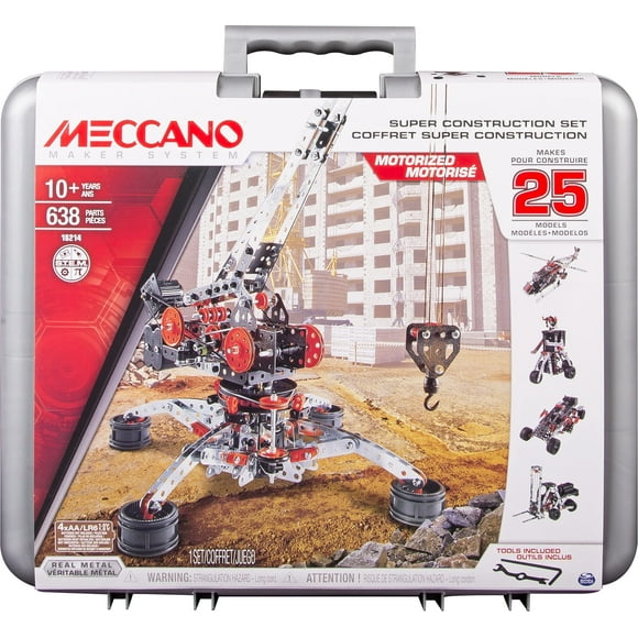 Erector by Meccano Super Construction 25-in-1 Building Set, 638 Parts, For Ages 10+, STEAM Education Toy
