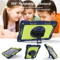 thumbnail image 4 of Allytech Galaxy Tab A9 Case 8.7" 2023 SM-X110 X115, Dual Layers Shockproof Hybrid TPU PC Rugged Detachable Shoulder Strap Kickstand Kids Friendly Case Cover for Samsung Galaxy Tab A9,Navy + Green, 4 of 6