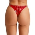 thumbnail image 3 of Rswnyirn Strings pour Femmes Culottes en Cuir PU Taille Basse T-back Rouge P, 3 of 5
