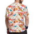 thumbnail image 2 of Wukai Flowers And Birds Watercolor Print Men's Short-Sleeved Mesh T-Shirt,Quick-Dry Short Sleeve Workout T-Shirt-Small, 2 of 8