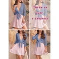 thumbnail image 5 of 3/4 Sleeve Women Casual V-Neck Knit Cardigan Lightweight Tops, 5 of 5