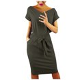 thumbnail image 2 of Womens Summer Dresses, Formal Dresses for Women,Women's Summer Casual Dress Short Sleeve Party Evening Pocket Ladies Flowy Comfortable Stylish Versatile Lightweight Fashion, 2 of 6