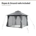 thumbnail image 5 of LAUSAINT HOME 10'x10' Outdoor Patio Gazebo, Double Roof Metal Frame with Mosquito Nettings, Privacy Screens and Anchoring Kit, Gray, 5 of 10