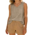 thumbnail image 6 of Turilly New Arrivals Womens V-Neck Sleeveless Top Fashion Ladies Solid Color Casual Tanks with Front Pocket, 6 of 6