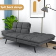thumbnail image 3 of Futon Sofa Bed, Modern Convertible Memory Foam Sleeper Sofa, Adjustable Armrest&Backrest, Grey, 3 of 9
