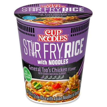 Nissin Foods Cup Noodles Stir Fry Rice with Noodles, General Tso's Chicken Flavor, 2.68 oz Cup, Shelf-Stable