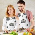 thumbnail image 3 of Gray and Orange Halloween Pumpkins Apron-Garden Aprons for Women with Pockets-Cotton Linen Waterproof Kitchen Cooking Gardening Aprons Adjustable for Kitchen,Cooking,BBQ and Salon 32"x27", 3 of 7
