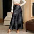 thumbnail image 2 of Caixia Polka Dot Long Skirt Women's Satin Silky A Line High Waist Flowy Maxi Long Skirt For Wedding Party Going Out, 2 of 5