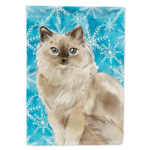 Ragdoll Winter Snowflake Garden Flag
