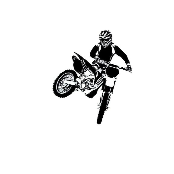 Lovely Wall Decal Motorcross Dirt Bike Sticker Bedroom Sport Dirt Bike Motorcycle Personalised Boys Teenager Room 42 50Cm