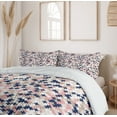 thumbnail image 6 of Ambesonne Blush Pink Duvet Cover Sets, Mosaic Contemporary Art, 2-King, Blush Tan and Dark Blue, 6 of 7