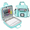Ocean Blue, variant on 3 Inch D-ring Zipper Binder Bag 700 Sheet Capacity Multi-pockets Organizer 13 Laptop Carrying Case With Bottle Holder& Shoulder S