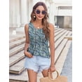 thumbnail image 4 of WQD Women’s Tank Top Summer Sleeveless Tops Pleated Floral Tank Shirt Crew Neck Loose Fit Casual Flowy Dressy Lightweight Tunic Blouse for Daily Fashion Wear, 4 of 6