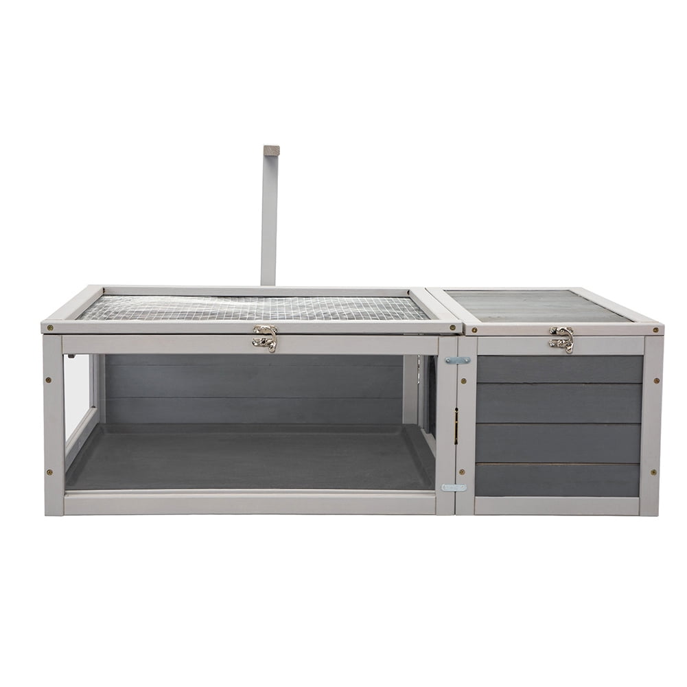 Canddidliike Wooden Flip-Top House for Tortoise Turtles, Reptiles and Small Animals Cage w/Removable Tray Canddidliike Wooden Flip-Top House for Tortoise Turtles, Reptiles and Small Animals Cage w/Removable Tray