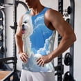 thumbnail image 5 of Lsque Cute Cloud Bichon Frise Pattern Mens Tank Tops Muscle Athletic Quick Dry Sleeveless Workout Fitness T Shirts Beach Tank Top, Loose-fit Sleeveless Shirt for Men-Large, 5 of 7