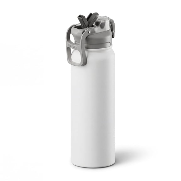 SURFVEN 27 oz Vacuum Insulated Stainless Steel Water Bottle with 3-in-1 Lid, White