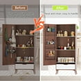 thumbnail image 4 of Bextsrack Over Door Organizer Adjustable 6 Baskets Closet Organizer Hanging Spice Space Saver in Home,(Bronze), 4 of 7