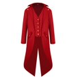 thumbnail image 1 of Dalazy Stylish Steampunk Tailcoat Jacket Gothic Victorian Coat for Men Red XL 1Set, 1 of 6