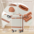 thumbnail image 6 of Tcbosik 3-Piece Hardshell Luggage Set with TSA Lock and Spinner Wheels, 20 inch Carry On Suitcase for Travel, White, 6 of 11