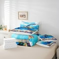 thumbnail image 5 of Feelyou Teens Sea Turtle Bedding Comforter Set 7pcs, Cartoon Ocean Animal Queen Bedding Sets, Dreamy Underwater World Reversible Queen Sheet Sets, Super Cozy Room Decor, 5 of 7