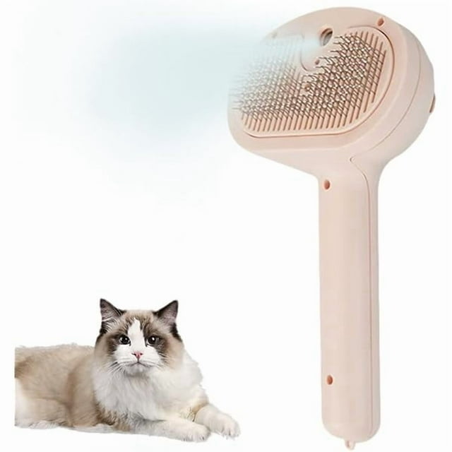 HAYAN 3 in 1 Cat Steam Brush Pet Spray Hair Removal Comb, 2025 New Upgrade Pet Steam Groomer Brush, Steam Dog Brush for Shedding Pets Grooming Comb for Massaging and Cleaning (Pink)