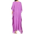 thumbnail image 2 of Sakkas Favi Womens Casual Long Maxi Dress Caftan Cover Up Loungewear in Rayon - Purple - One Size Regular, 2 of 5
