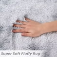 thumbnail image 4 of ZACOO Shag Rug Tie Dyed Light Gray 5' x 8' Modern Indoor Plush Shaggy Area Rugs, Non-Slip Carpet Soft and Comfy Carpet Rugs, 4 of 5