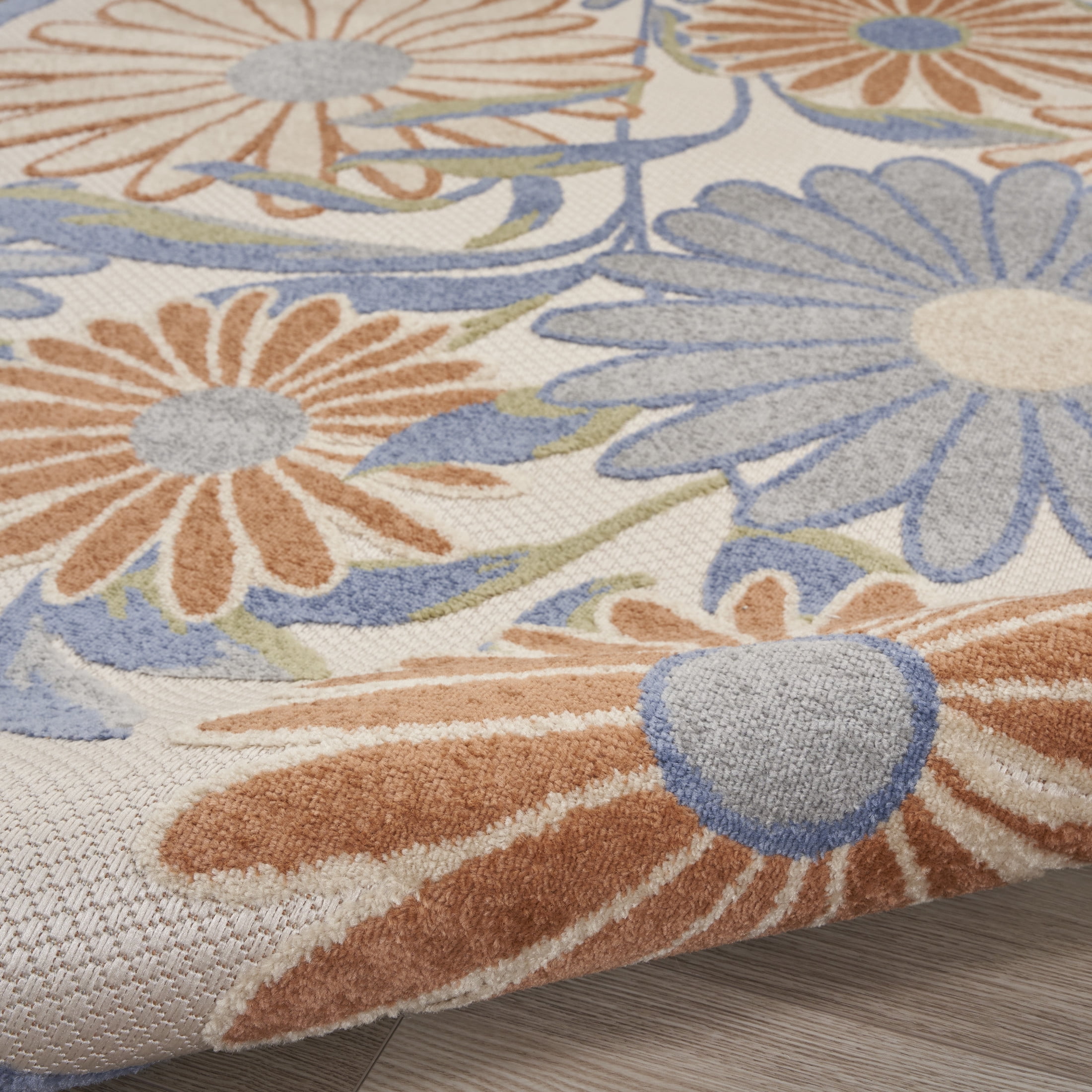 Nourison Aloha 3'6" x 5'6" Beige Multicolor Contemporary Rug