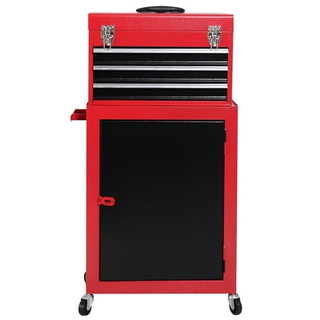 Costway 2pc Mini Tool Chest & Cabinet Storage Box Rolling Garage Toolbox Organizer