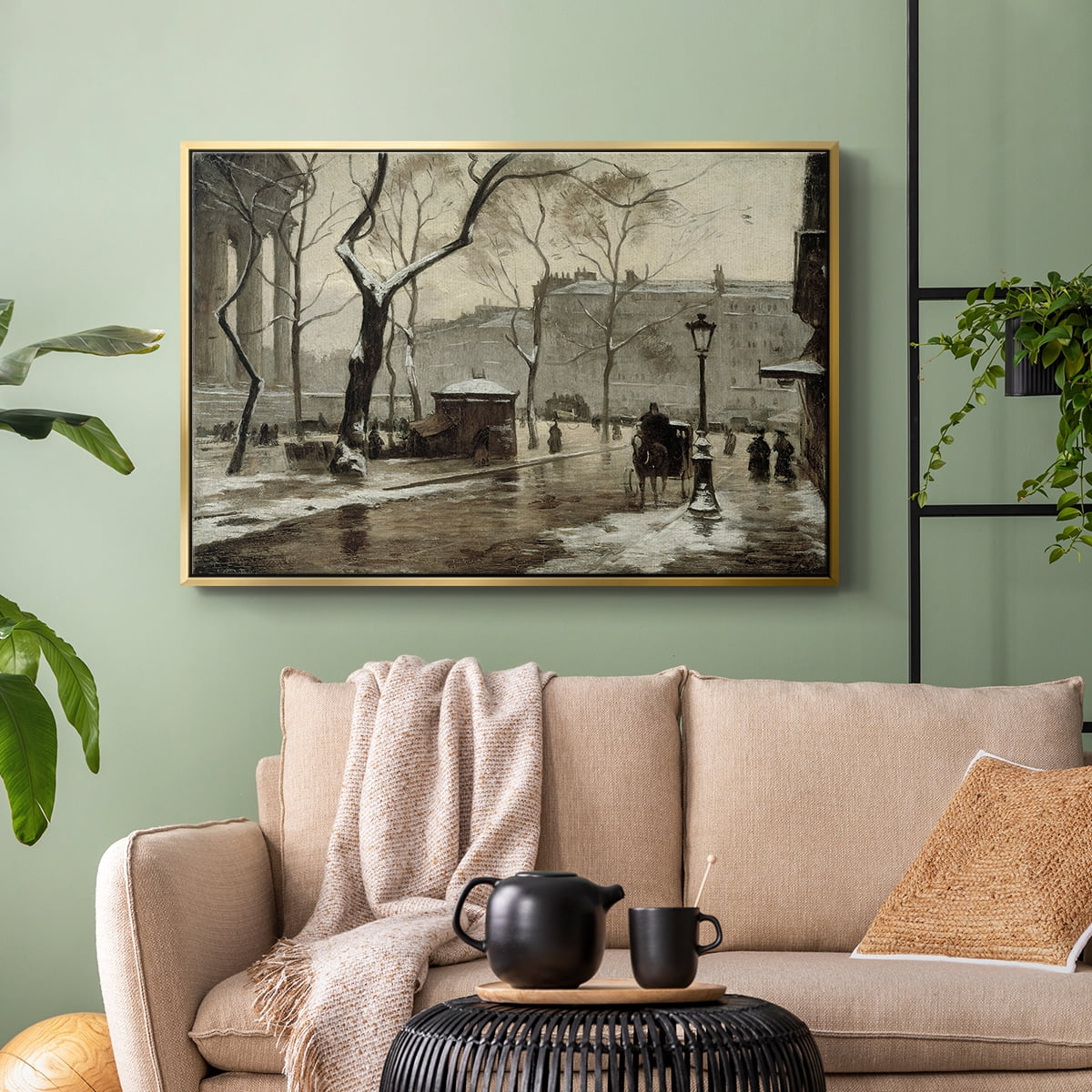 Vintage Animal Print-XXIX By Wexford Home Framed in Gold Wood Gallery Wrapped Canvas 25 in. x 37 in.