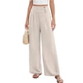 thumbnail image 2 of SwiftWear Women's High Waist Pleated Wide Leg Pants, Elastic Waist Travel Trousers with Pockets, Boho FlowyCasual & Vacation Pants, 2 of 9
