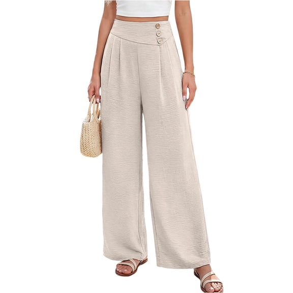 Nuoqisi Women's Spring Autumn Elastic Waist Straight Leg Pants Versatile Trousers with Pockets - All-Purpose Bottoms for Seasonal Wear