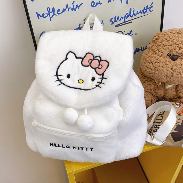 Mochila Sanrio, bolsa de peluche de Hello Kitty, bolsa de maquillaje Kuromi, mochila escolar My Melody, mochila Pochacco, bolso de hombro doble para niños, regalo para niñas