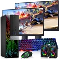 thumbnail image 1 of "BTO RGB Gaming Desktop PC, i5-6500, 16GB RAM, 1TB SSD, GTX 1050 Ti, Dual 24"" Monitors, Windows 11 Pro, WiFi", 1 of 6