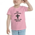 thumbnail image 3 of My Lifeguard Walks On Water Cute Toddler Tshirts for Boys Girls (Pink, Youth L), 3 of 5