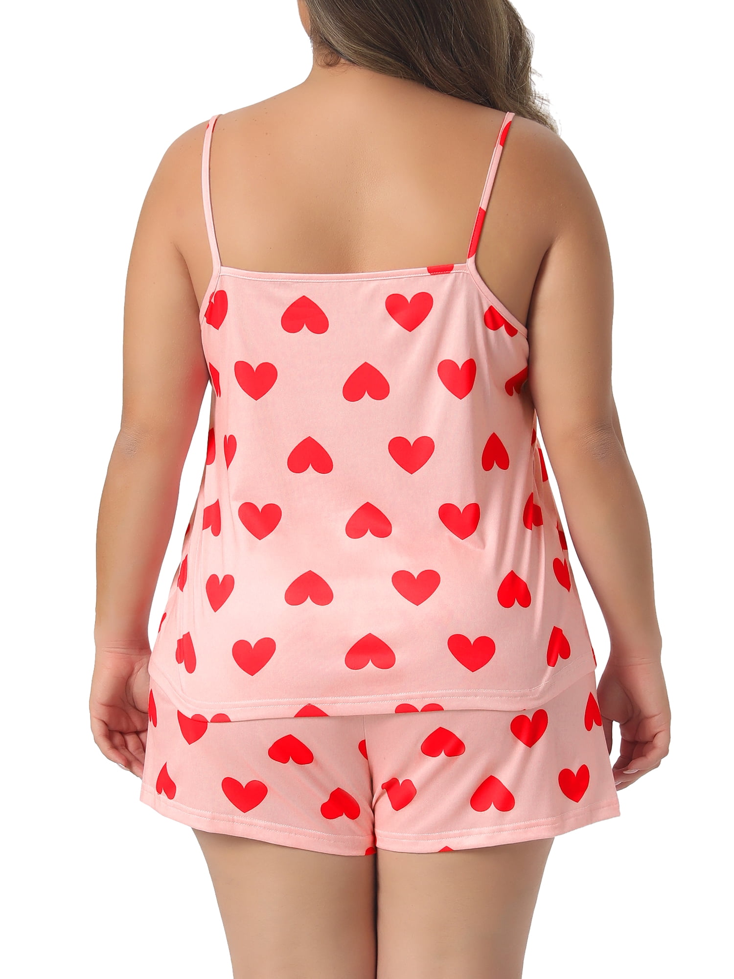 DARING DIVA Women's Plus Sleepwear Cami Shorts Set Cute Lingerie L Pink