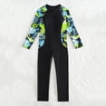 thumbnail image 5 of Girls Swimsuit Surfing Suit Girls Long Sleeve Gradient Floral Print Swimsuit Full Leg Coverage Diving Suit Performance Swimwear for Children, 5 of 5